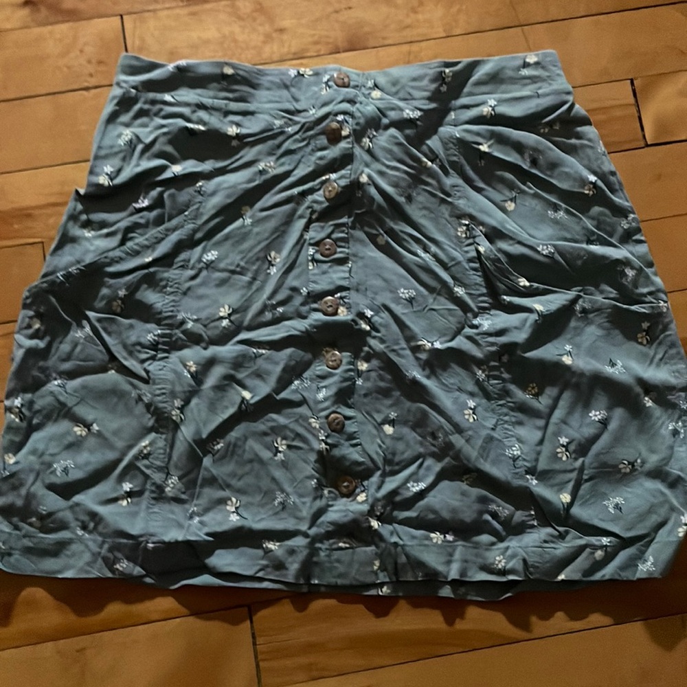 Green Floral Skirt